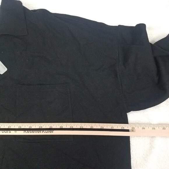 NEW RDI Nordstrom Men's Size XL 1/4 Button front Knit Sweater Pullover Black - Picture 6 of 7